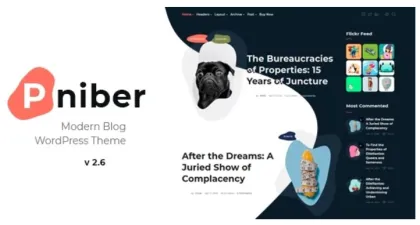 Pniber – Modern Blog WordPress Theme 2.6 GPL Theme