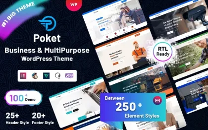 Poket Business And Multipurpose Responsive WordPress Theme 1.0.2 GPL Theme