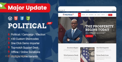 PoliticalWP Political Campaign WordPress Theme 2.3 GPL Theme