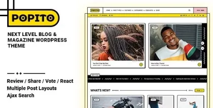 Popito Blog Magazine WordPress Theme 2.0.1 GPL Theme