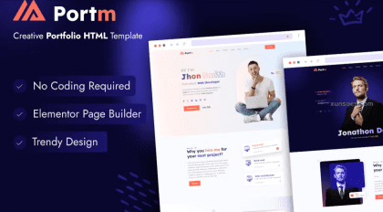 Portm Personal Portfolio WordPress Theme 1.1 GPL Theme