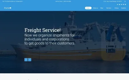 Porto Seafaring, Transportation and Logistics WordPress Theme 1.0.0 GPL Theme