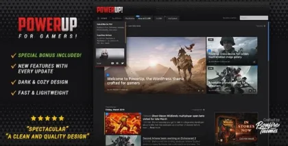 PowerUp Video Game Theme for WordPress 1.7 GPL Theme