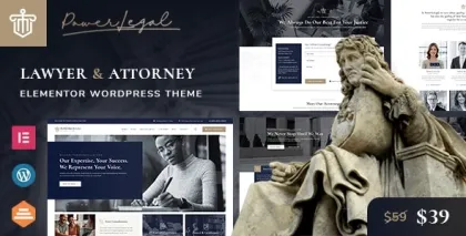 Powerlegal Law, Lawyer Attorney WordPress Theme 1.1.1 GPL Theme