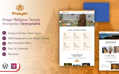 Prayer Religious Temple WordPress Template WordPress Theme 1.0.0 GPL Theme