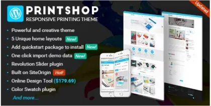 Printshop WordPress Responsive Printing Theme 4.8.0 GPL Theme