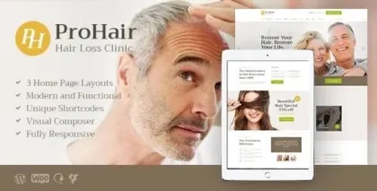 ProHair | Hair Loss Clinic Cosmetology WordPress Theme 1.2.1 GPL Theme