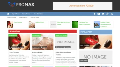 ProMax MultiPurpose Pro WordPress theme provided by InsertCart 4.7 GPL Theme