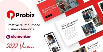 Probiz An Easy to Use and Multipurpose Business and Corporate WordPress Theme 4.0 GPL Theme