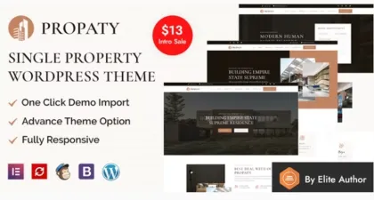 Propaty Single Property WordPress Theme + RTL Ready 1.2 GPL Theme