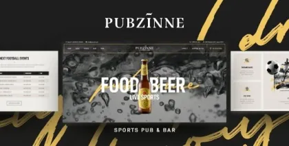 Pubzinne Sports Bar WordPress Theme 1.0.5 GPL Theme
