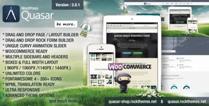 Quasar WordPress Theme with Animation Builder 4.7 GPL Theme
