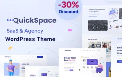 QuickSpace SaaS and Agency WordPress Theme 1.0.0 GPL Theme