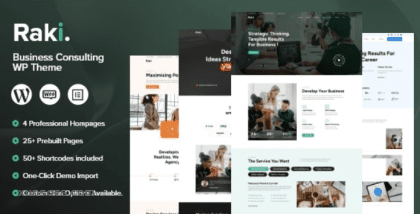 Raki Business, Finance Consulting WordPress Theme 1.0.1 GPL Theme