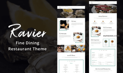 Ravier Elegant Restaurant WordPress Theme 1.2.7 GPL Theme