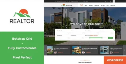 Realtor Responsive Real Estate WordPress Theme 1.4.1 GPL Theme