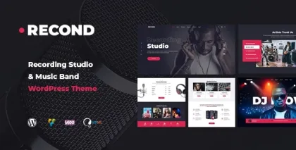 Recond Recording Studio Music Band WordPress Theme 1.1.7 GPL Theme