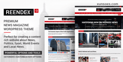 Reendex Broadcast News Magazine WordPress Theme 1.0.5 GPL Theme