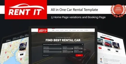 Rentit Multipurpose Vehicle Car Rental WordPress Theme 1.8.5 GPL Theme
