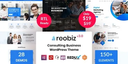 Reobiz Consulting Business WordPress Theme 5.0.5 GPL Theme