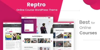 Reptro Online Course WordPress Theme 2.1 GPL Theme