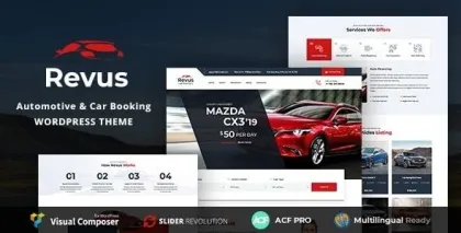 Revus Automotive Car Rental WordPress Theme 1.7.8 GPL Theme