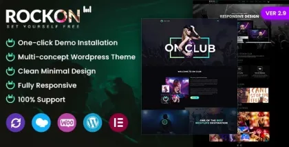 Rockon Night Club WordPress Theme With AI Content Generator 2.2.7 GPL Theme