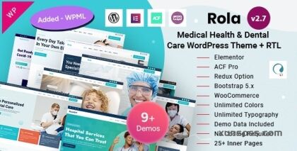Rola Medical Health Dental Care Elementor WordPress Theme 2.7 GPL Theme