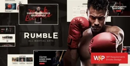 Rumble | Boxing Mixed Martial Arts Fighting WordPress Theme 1.3.1 GPL Theme