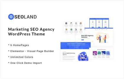 SEOLand Digital Marketing SEO Agency WordPress Theme 1.5.0 GPL Theme