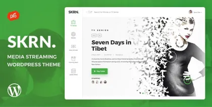 SKRN Media Streaming App WordPress Theme 4.8 GPL Theme