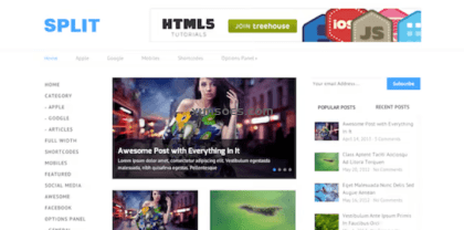 SPLIT  -MINIMAL RESPONSIVE WORDPRESS THEME 1.1.2 GPL Theme