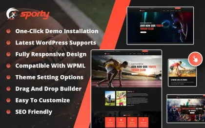 SPORTY Sport Club WordPress Theme 1.0.0 GPL Theme