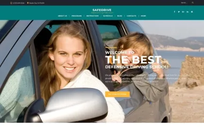 SafeDrive Driving School Responsive WordPress Theme 1.0.0 GPL Theme