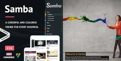 Samba Colored WordPress Theme 7.5 GPL Theme