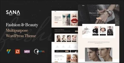 Sana Fashion Stylist, Beauty Salon and Makeup Artist WordPress Theme 1.3.3 GPL Theme