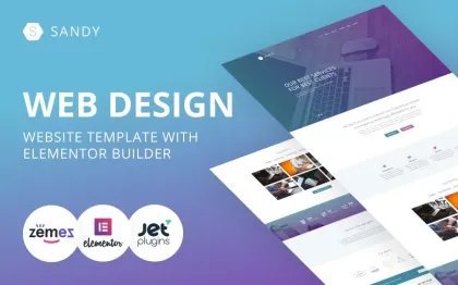 Sandy Web Design Website Template with Elementor Builder WordPress Theme 1.0.1 GPL Theme