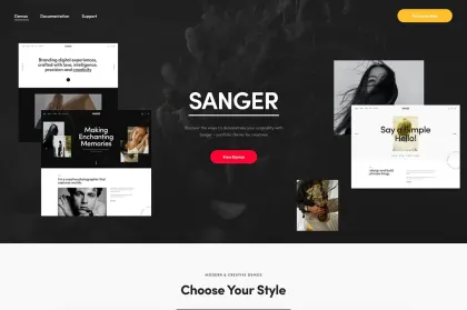 Sanger Personal Portfolio for Creatives WordPress Theme 1.2.0 GPL Theme