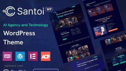 Santoi AI Agency and Technology WordPress Theme 1.2 GPL Theme