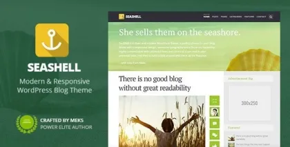 SeaShell Modern Responsive WordPress Blog Theme 1.9.1 GPL Theme