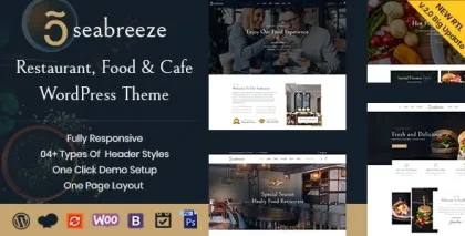 Seabreeze Restaurant and Cafe WordPress Theme 2.2 GPL Theme