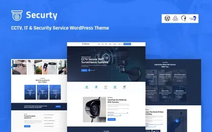 Securty CCTV, IT and Security Service Responsive WordPress Theme 1.0.0 GPL Theme