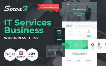 ServaX IT Services Business WordPress Theme 1.0.1 GPL Theme