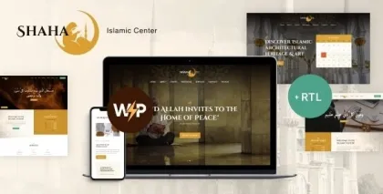 Shaha | Islamic Centre Mosque WordPress Theme + RTL + Elementor 1.4.2 GPL Theme