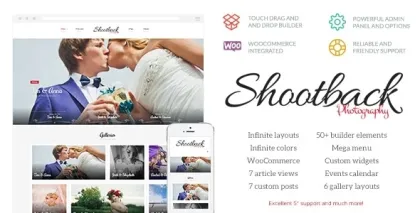 Shootback Retina Photography WordPress Theme | Photography 1.1.5 GPL Theme