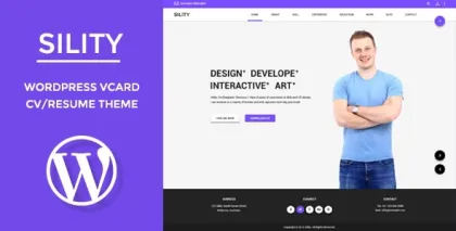 Sility vCard, CV Resume WordPress Theme 1.7.2 GPL Theme