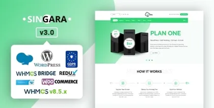 Singara Multipurpose Hosting with WHMCS WordPress Themes 3.0 GPL Theme