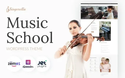 Singerella Music School WordPress Theme 1.0.0 GPL Theme