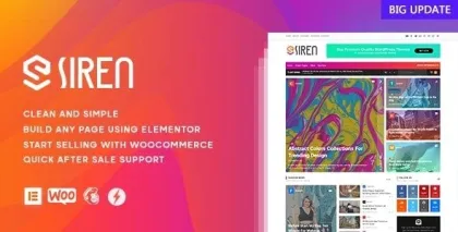 Siren News Magazine Elementor WordPress Theme 1.0.4 GPL Theme