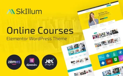 SkIllum Online Courses WordPress Elementor Theme WordPress Theme 1.0.1 GPL Theme